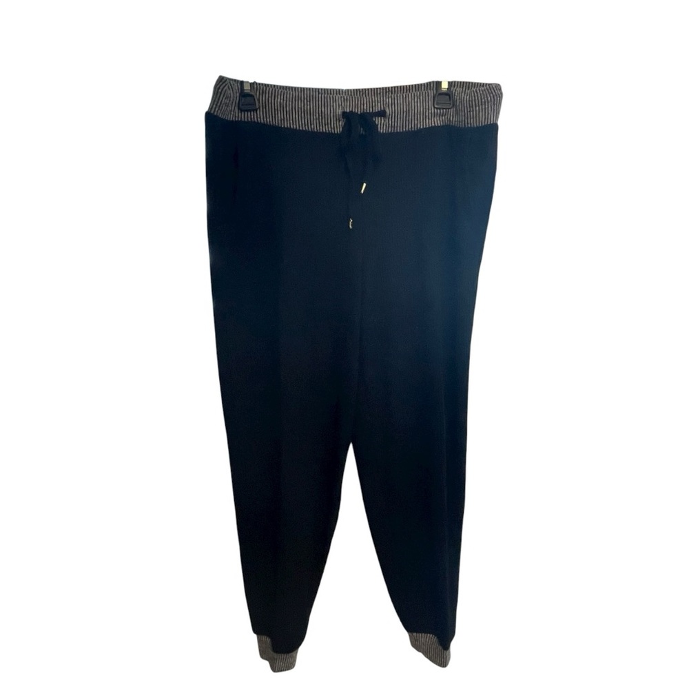 Counterparts Ribbed Black Joggers with Gray Accents